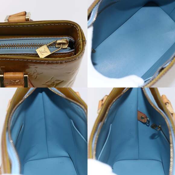 LOUIS VUITTON Monogram Vernis Houston Hand Bag Baby Blue M91005 - Picture 11 of 12